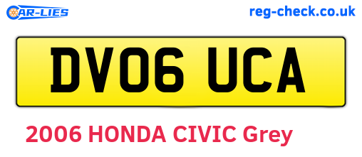 DV06UCA are the vehicle registration plates.