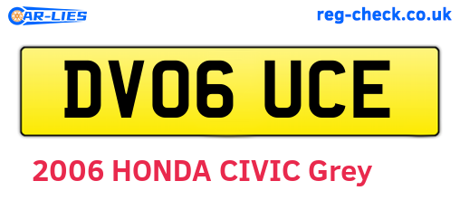 DV06UCE are the vehicle registration plates.