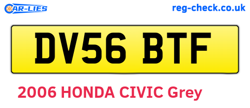 DV56BTF are the vehicle registration plates.