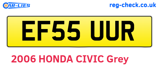 EF55UUR are the vehicle registration plates.