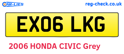 EX06LKG are the vehicle registration plates.