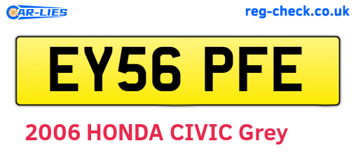 EY56PFE are the vehicle registration plates.