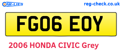 FG06EOY are the vehicle registration plates.