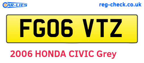 FG06VTZ are the vehicle registration plates.