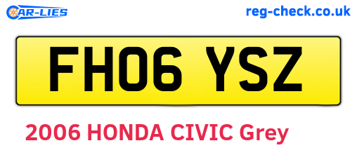 FH06YSZ are the vehicle registration plates.