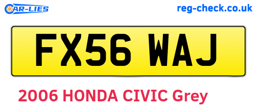 FX56WAJ are the vehicle registration plates.