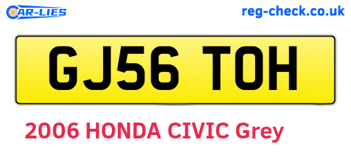 GJ56TOH are the vehicle registration plates.