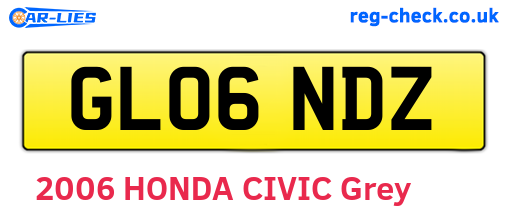 GL06NDZ are the vehicle registration plates.