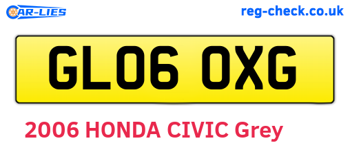 GL06OXG are the vehicle registration plates.