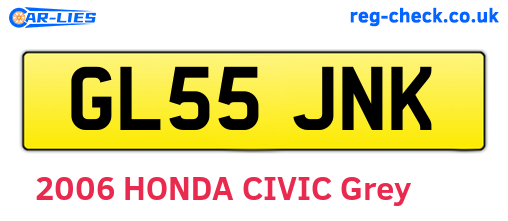 GL55JNK are the vehicle registration plates.