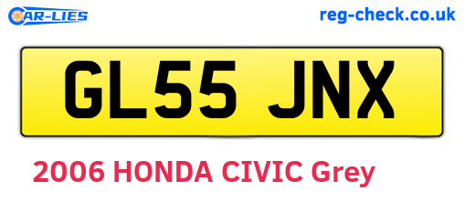 GL55JNX are the vehicle registration plates.