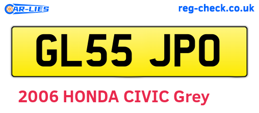 GL55JPO are the vehicle registration plates.