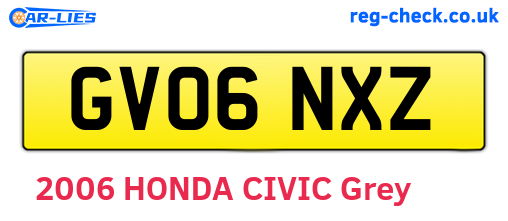 GV06NXZ are the vehicle registration plates.