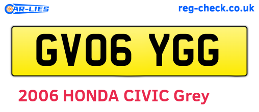 GV06YGG are the vehicle registration plates.
