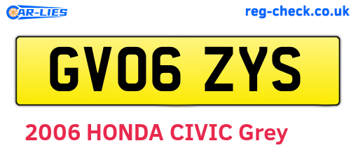 GV06ZYS are the vehicle registration plates.