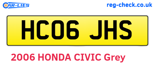 HC06JHS are the vehicle registration plates.