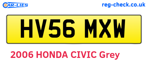 HV56MXW are the vehicle registration plates.