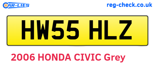 HW55HLZ are the vehicle registration plates.