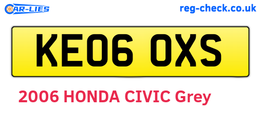 KE06OXS are the vehicle registration plates.