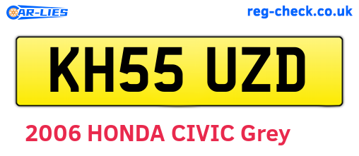KH55UZD are the vehicle registration plates.