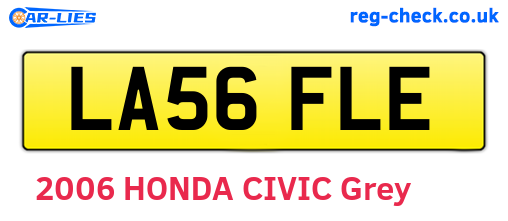 LA56FLE are the vehicle registration plates.