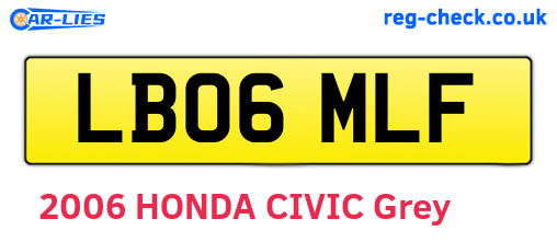 LB06MLF are the vehicle registration plates.