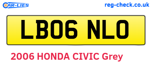 LB06NLO are the vehicle registration plates.