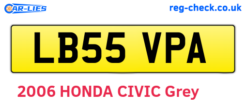 LB55VPA are the vehicle registration plates.