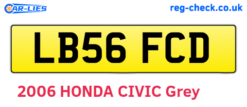 LB56FCD are the vehicle registration plates.