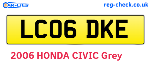LC06DKE are the vehicle registration plates.