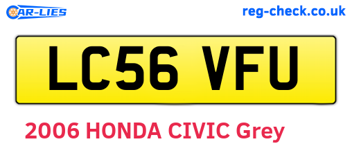 LC56VFU are the vehicle registration plates.
