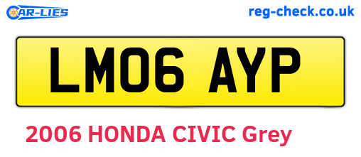 LM06AYP are the vehicle registration plates.