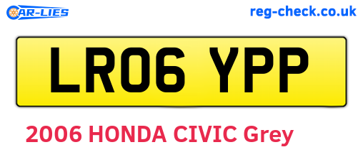 LR06YPP are the vehicle registration plates.