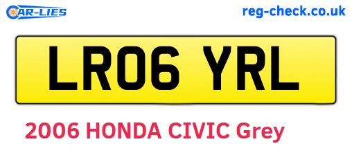 LR06YRL are the vehicle registration plates.