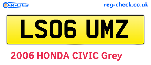 LS06UMZ are the vehicle registration plates.