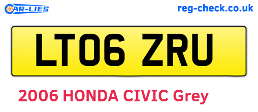 LT06ZRU are the vehicle registration plates.