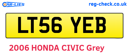 LT56YEB are the vehicle registration plates.