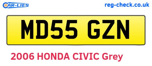 MD55GZN are the vehicle registration plates.