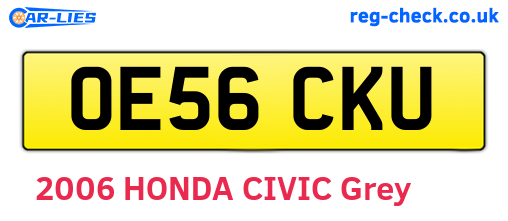 OE56CKU are the vehicle registration plates.