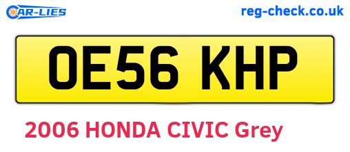 OE56KHP are the vehicle registration plates.