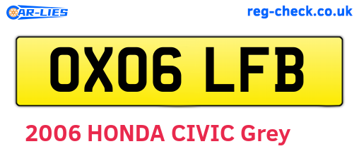 OX06LFB are the vehicle registration plates.