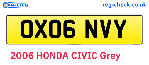 OX06NVY are the vehicle registration plates.