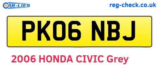 PK06NBJ are the vehicle registration plates.