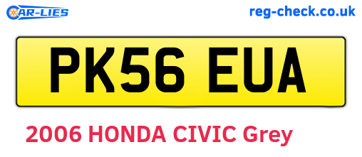 PK56EUA are the vehicle registration plates.