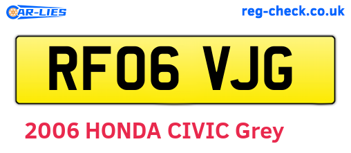 RF06VJG are the vehicle registration plates.