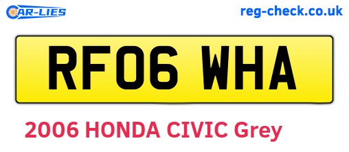 RF06WHA are the vehicle registration plates.