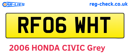 RF06WHT are the vehicle registration plates.