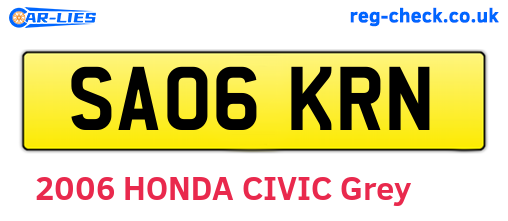 SA06KRN are the vehicle registration plates.