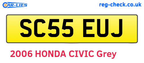 SC55EUJ are the vehicle registration plates.