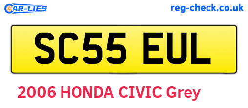 SC55EUL are the vehicle registration plates.